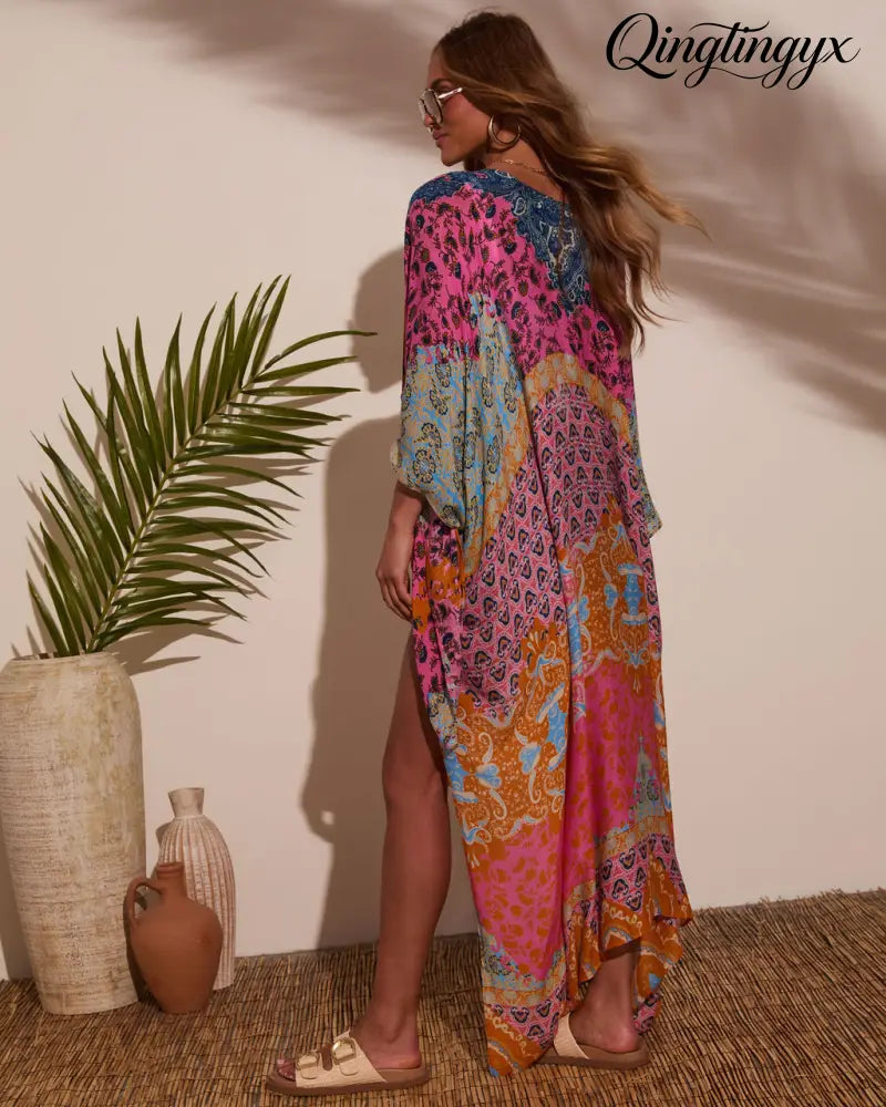 Antonella Printed Duster Kimono - Multi / O/S - Coverup