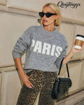 City Of Love Pullover Sweater - Grey / XS - Long Sleeve Sweater