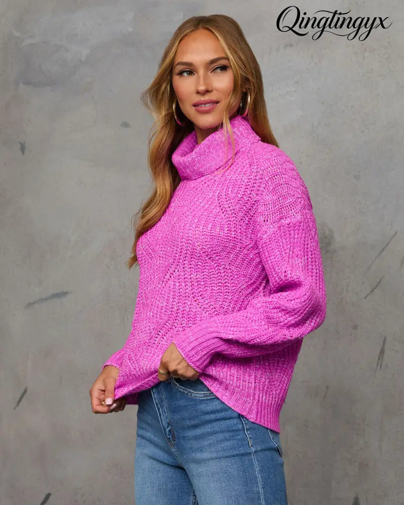 Deidra Chunky Turtleneck Sweater - Long Sleeve Sweater