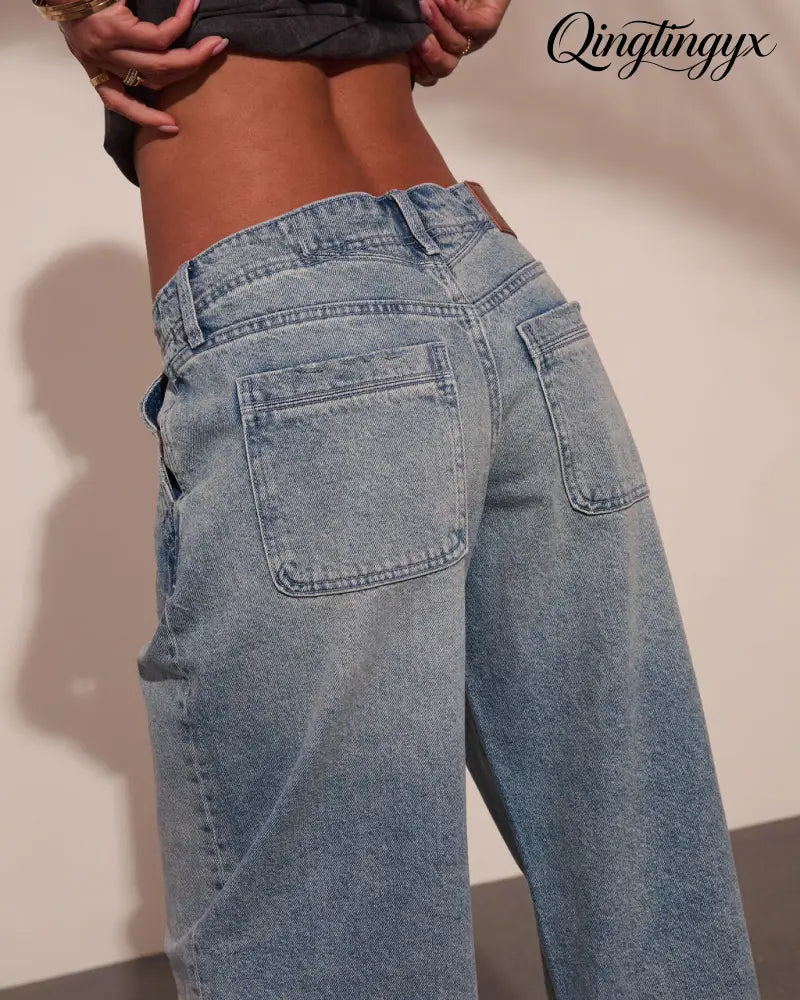 Emrie Rigid Mid Rise Barrel Leg Jeans - Jeans