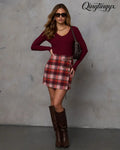 Jamilah Ribbed V Neck Sweater - Red / XS - Long Sleeve Sweater
