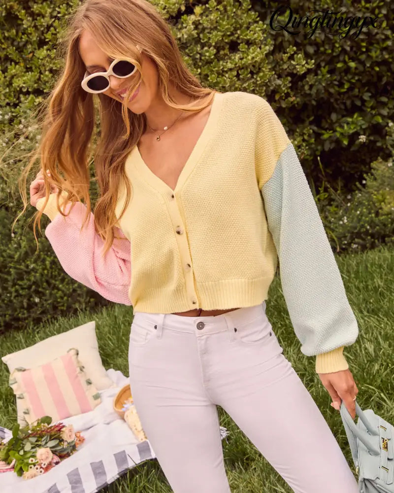 Laylah Colorblock Cardigan - Cardigan