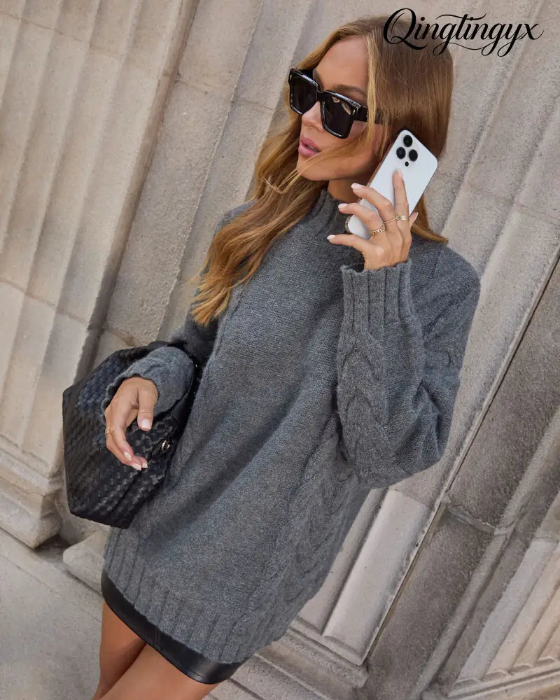 Only Yours Oversized Cable Knit Sweater - Long Sleeve Sweater