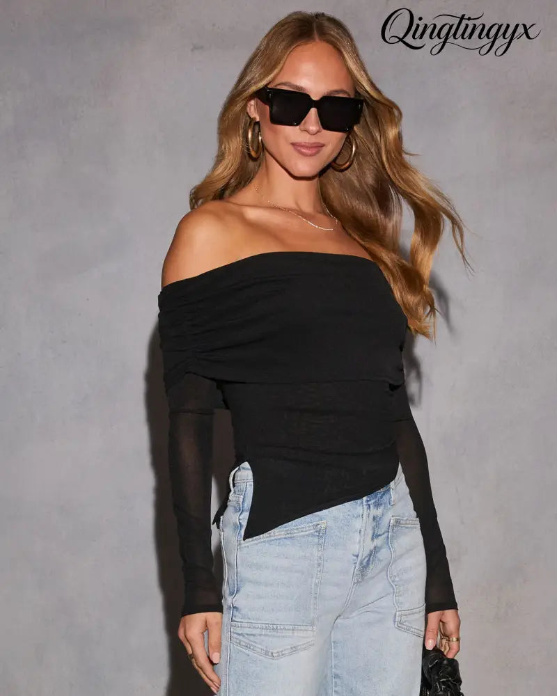Remia Off The Shoulder Top - Long Sleeve Top