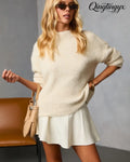 Slow Mornings Ribbed Mock Neck Sweater - Cream / XS - Long Sleeve Sweater