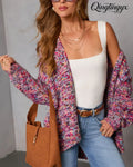 Soft Energy Multi Color Open Front Cardigan - Purple Multi / S - Cardigan