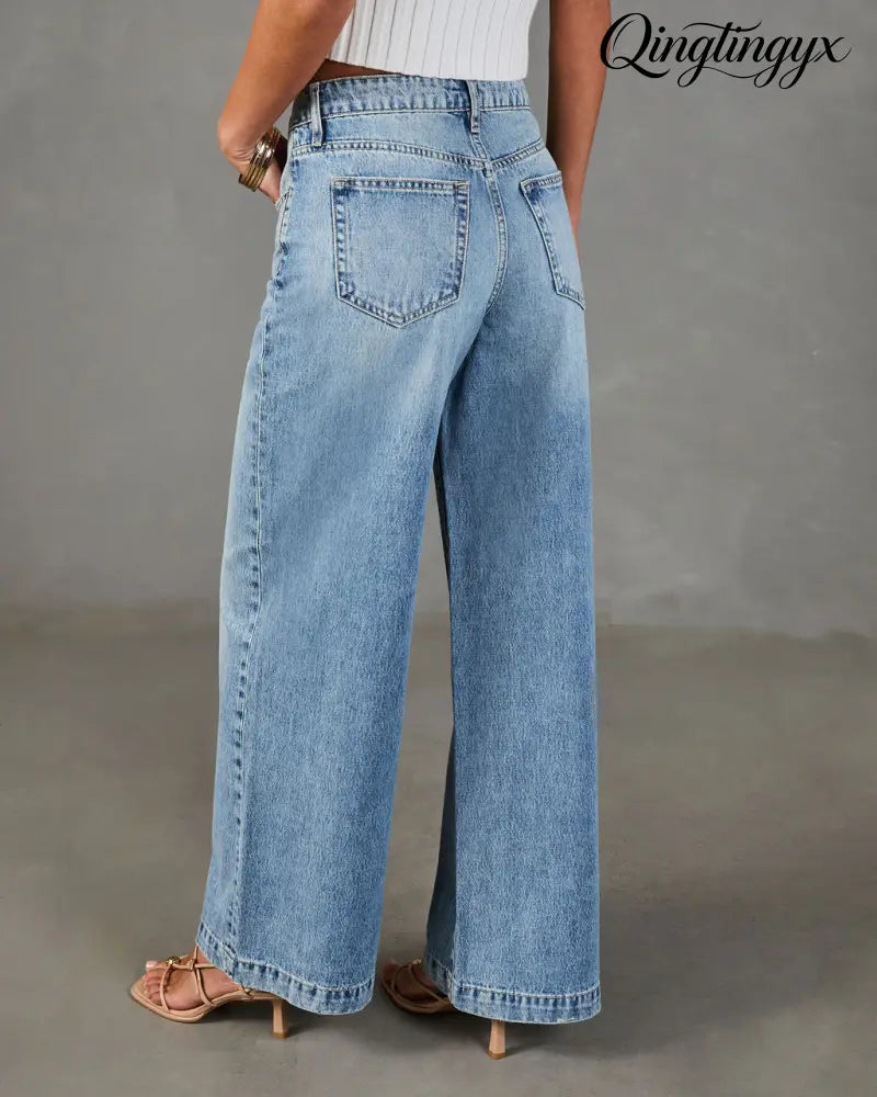 Throwback Origin Rigid High Rise Wide Leg Jeans - Jeans