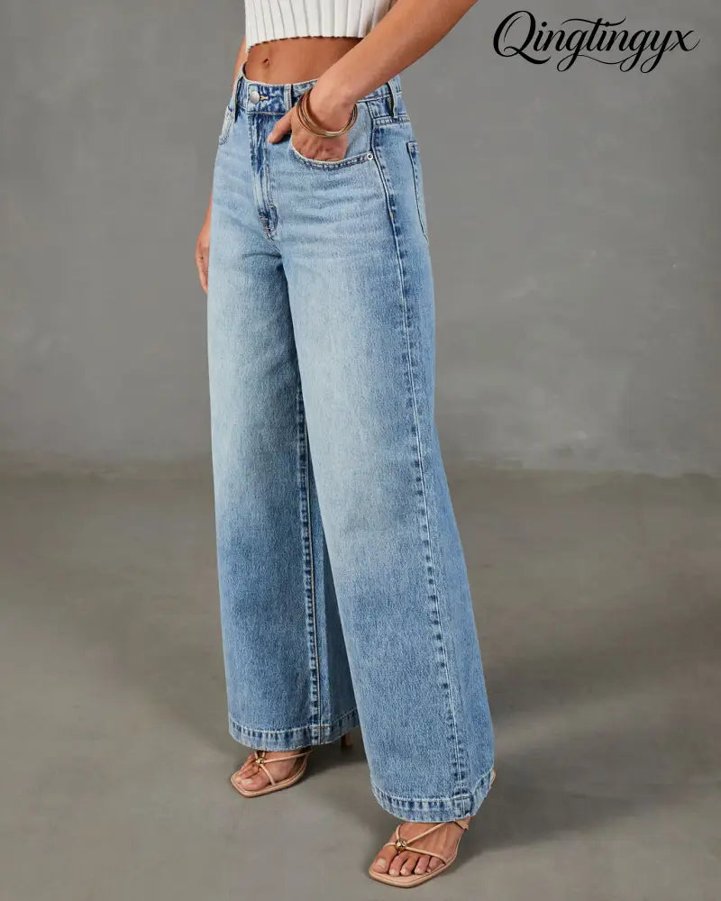 Throwback Origin Rigid High Rise Wide Leg Jeans - Jeans
