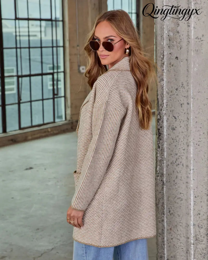 Vellaro Herringbone Knit Cardigan - Cardigan