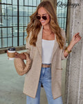 Vellaro Herringbone Knit Cardigan - Taupe / XS - Cardigan