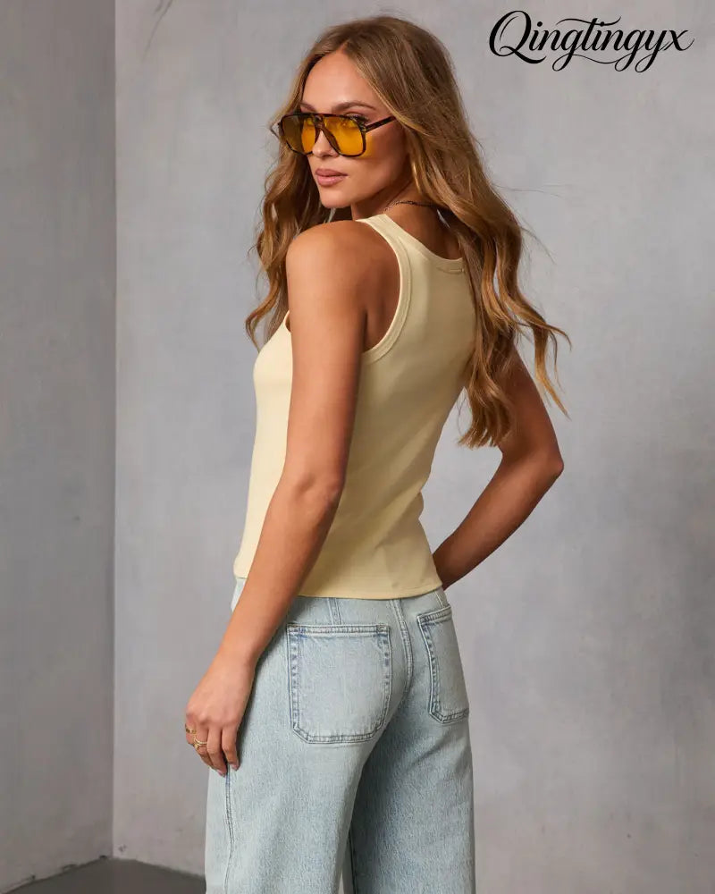Veneta Ribbed Tank Top - Sleeveless Top
