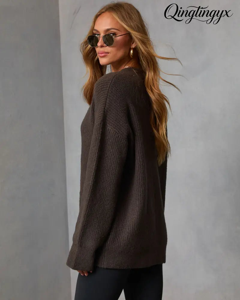 Warm Latte Oversized Cardigan - Cardigan