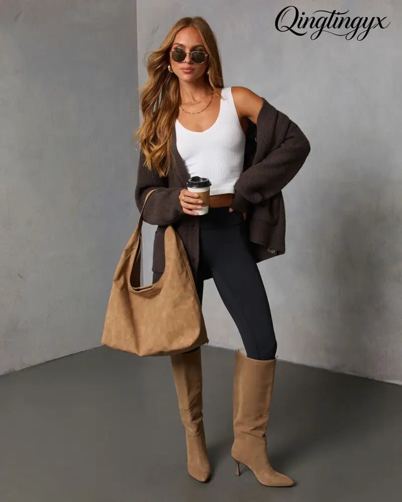 Warm Latte Oversized Cardigan - Cardigan