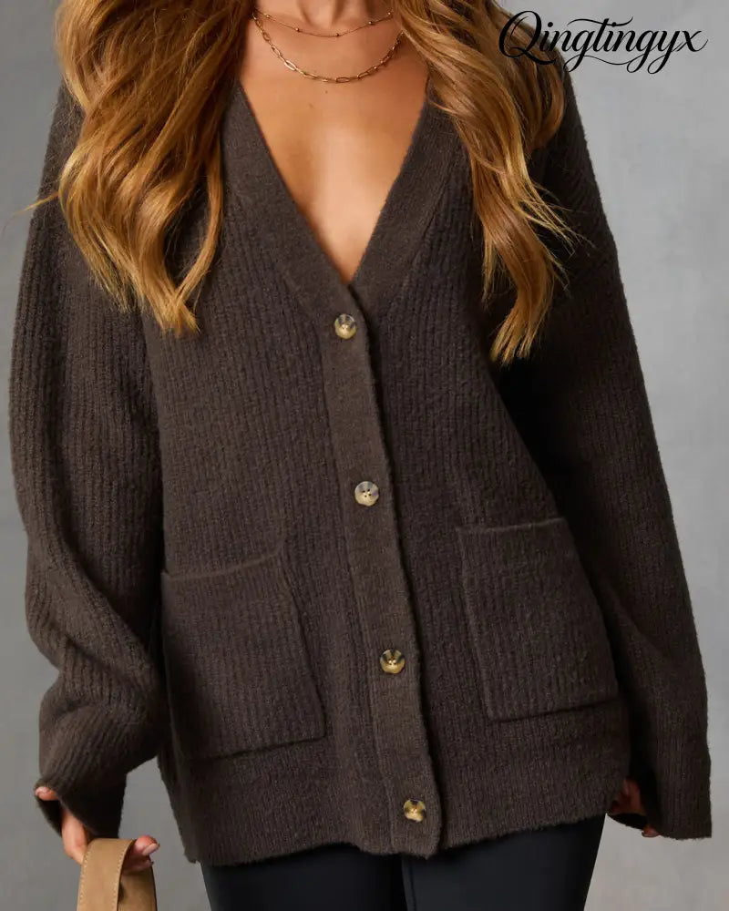 Warm Latte Oversized Cardigan - Cardigan
